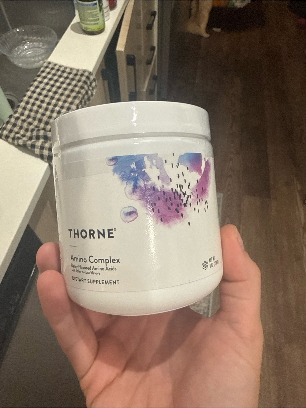thor White Supplement Jar with Purple and Blue Accent BRAND NEW